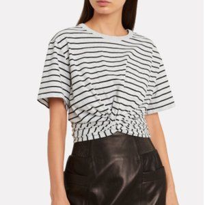 T by Alexander Wang Striped Jersey Twist T-Shirt